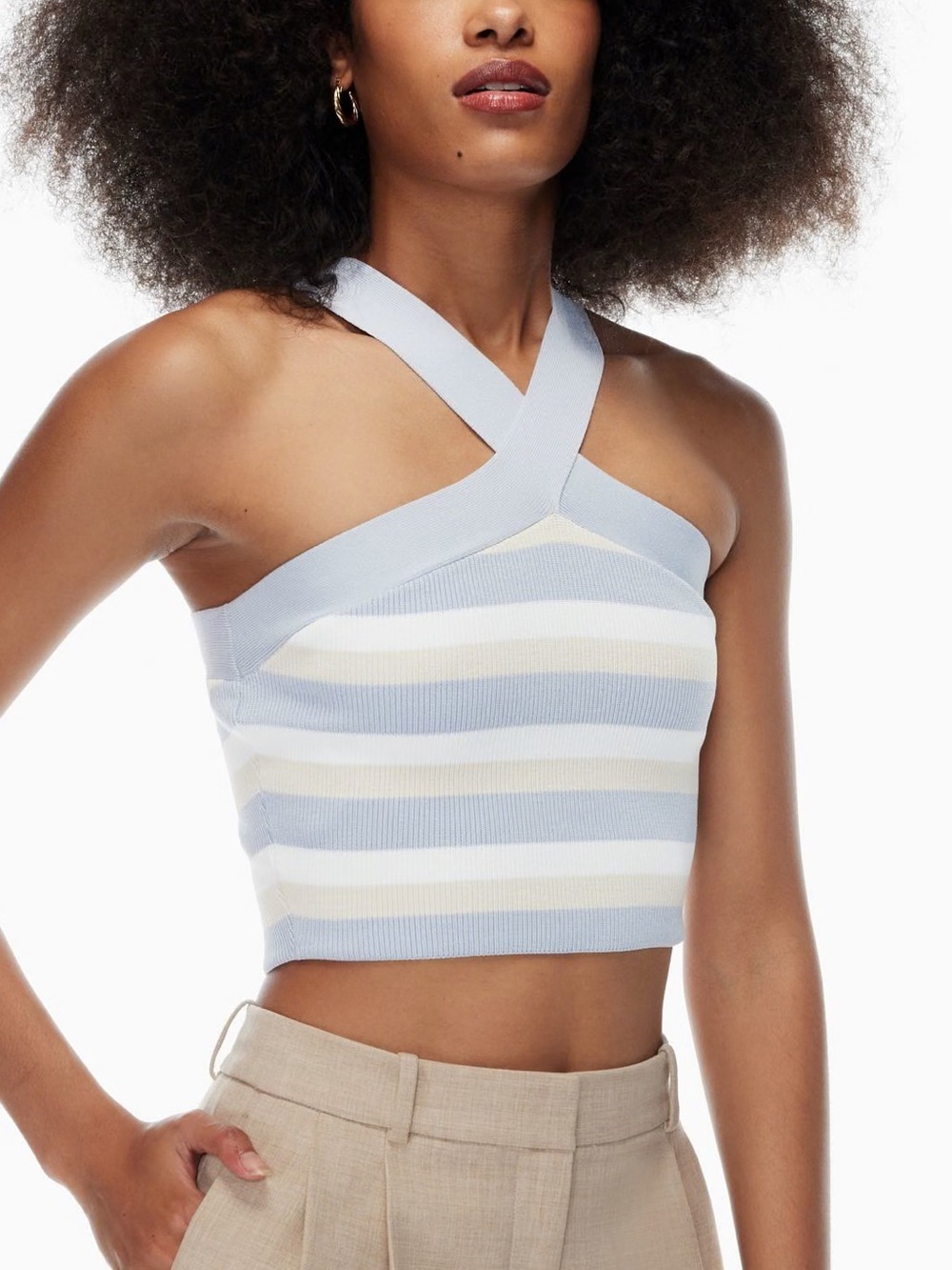 Babaton Sculpt Knit Criss Cross Cropped Tank